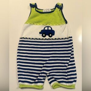Zackali 4 Kids Blue and Green Car outfit! Size 12 month. Excellent condition